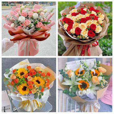 上海市宝山区友谊路吴淞张庙花店同城送男女友领导玫瑰混搭鲜花束
