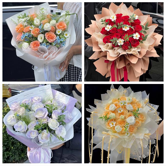 抚州市溪县资溪县东乡广昌县鲜花店卡布碎冰蓝紫玫瑰花束同城配送