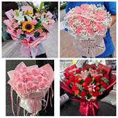 龙岩市新罗永定区长汀上杭县鲜花店同城配送爸妈康乃馨百合看病人