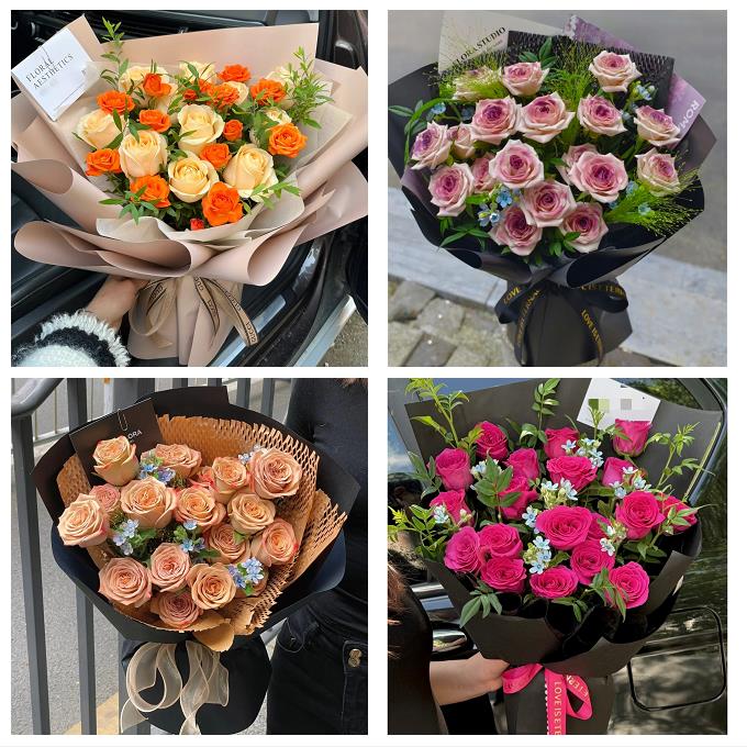 上海市浦东新区高行高东张江鲜花店卡布碎冰蓝紫玫瑰花束同城配送