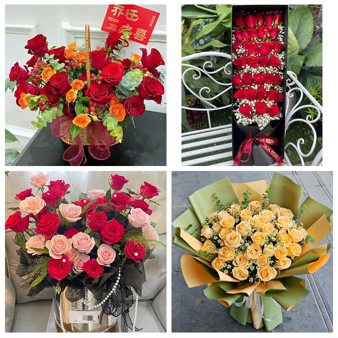 天津南开向阳路嘉陵道王顶堤同城鲜花店七夕表白订红玫瑰花束礼盒