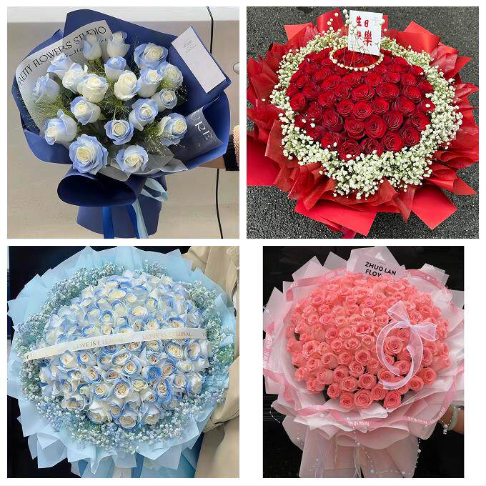 广东深圳市光明区光明公明新湖鲜花店同城配送女神节玫瑰花束礼盒