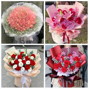 安徽芜湖市芜湖繁昌南陵无为县同城鲜花店订33朵玫瑰送情人女朋友