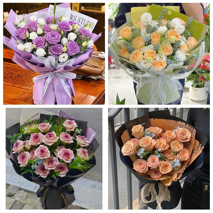 张家口万全崇礼区张北康保县鲜花店卡布碎冰蓝紫玫瑰花束同城配送