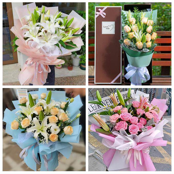 送德阳市广汉市什邡市绵竹市鲜花店同城配送老婆香水百合玫瑰花束