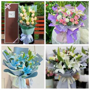 佳木斯市桦南县桦川县汤原县鲜花店同城配送老婆香水百合玫瑰花束