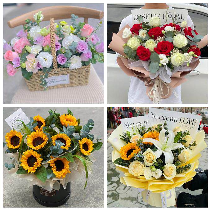 山西吕梁市离石区文水县交城县同城鲜花店向日葵玫瑰混搭生日花束