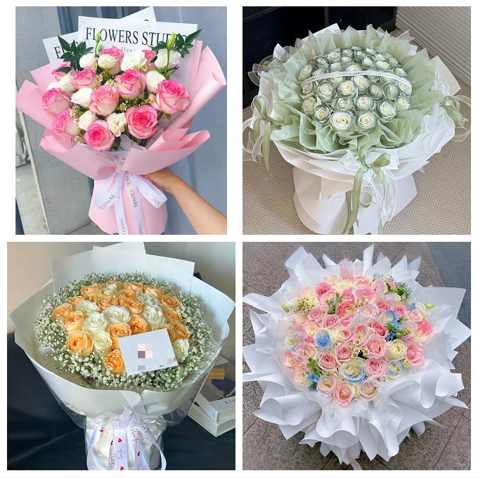 邢台市桥东桥西区邢台临城县鲜花店卡布碎冰蓝紫玫瑰花束同城配送