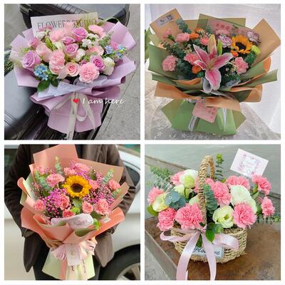 唐山市路南路北古冶区开平区鲜花店同城配送康乃馨玫瑰教师节花束
