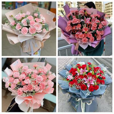 丽水青田缙云遂昌松阳云和县鲜花店订康乃馨百合花束同城配送长辈