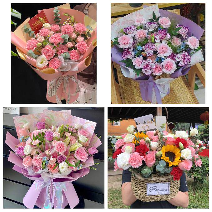 康乃馨百合玫瑰花束送长辈天津市津南北辰武清区宝坻区同城鲜花店