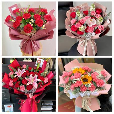 鹤岗市向阳工农区南山兴安区鲜花店同城送婆婆岳母亲节康乃馨花束