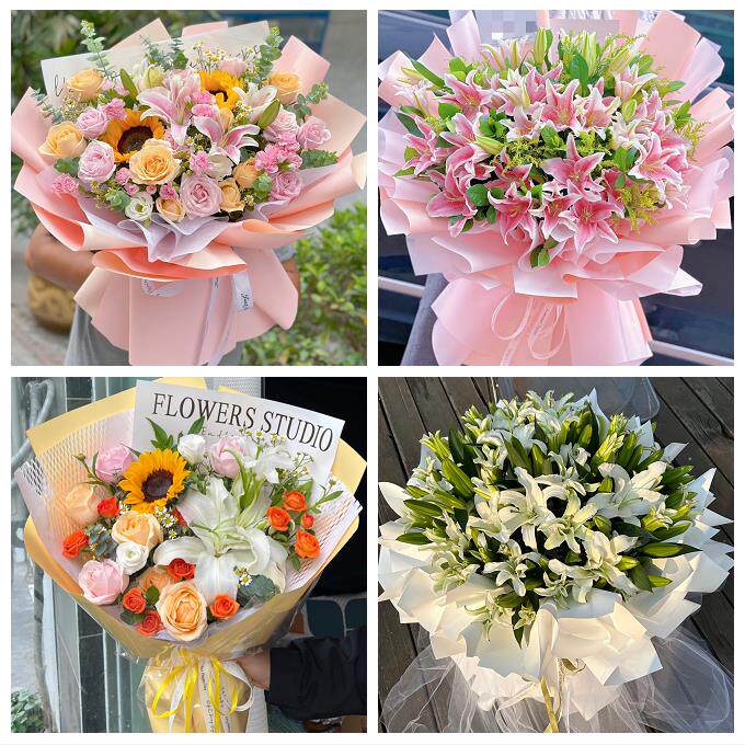 广东广州市天河白云黄埔番禺区鲜花店同城送玫瑰香水百合生日花束