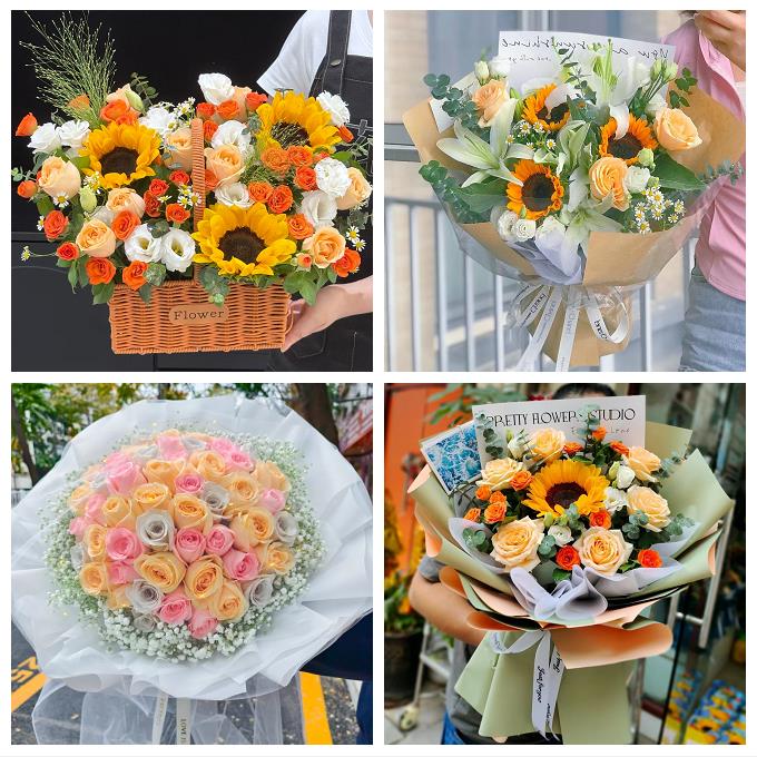 上海市静安区芷江西路彭浦镇鲜花店同城送女朋友玫瑰混搭生日花束