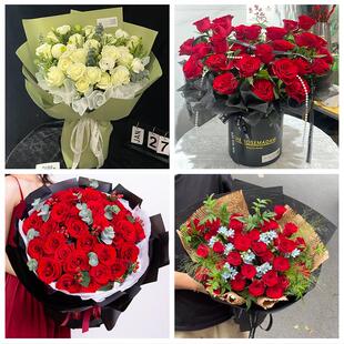 送绥化市庆安县明水县绥棱县花店同城配送女友生日情人节玫瑰花束