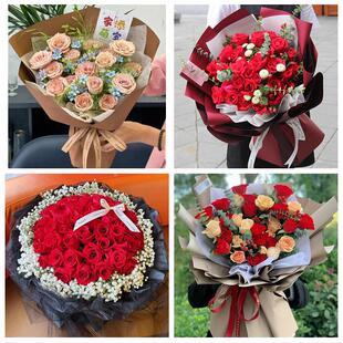 河北廊坊永清香河县大城文安县同城鲜花店订33朵玫瑰送情人女朋友