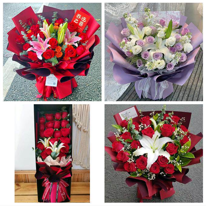 山东省菏泽市单县成武县巨野县鲜花店同城送玫瑰香水百合生日花束