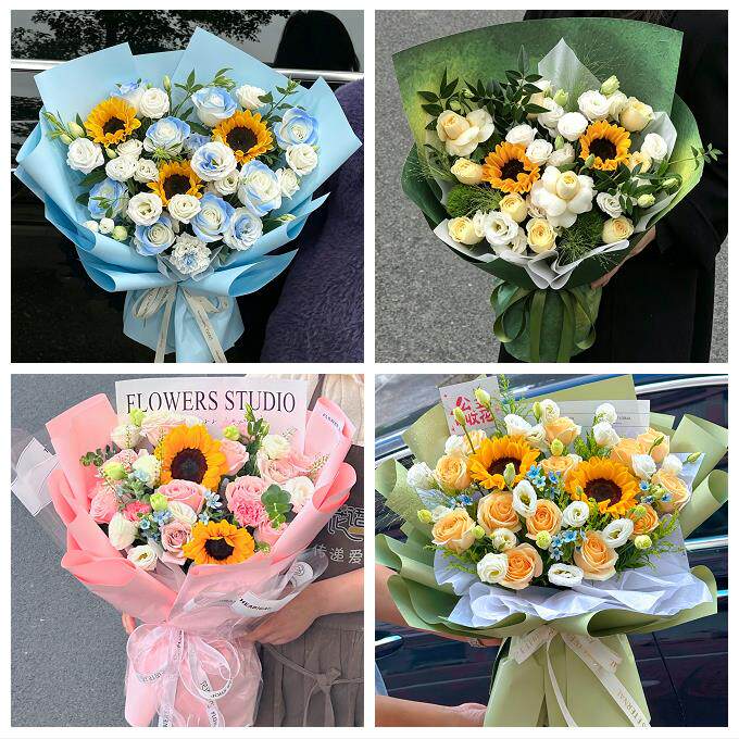 桂林市雁山临桂区阳朔灵川县同城鲜花店成人礼高考向日葵玫瑰花束