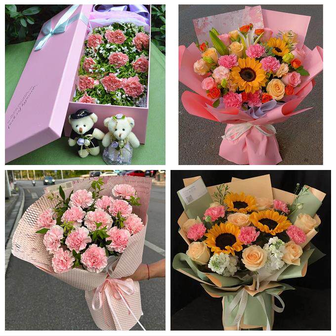 枣庄市台儿庄区山亭区滕州市同城鲜花店38节送长辈女士康乃馨百合