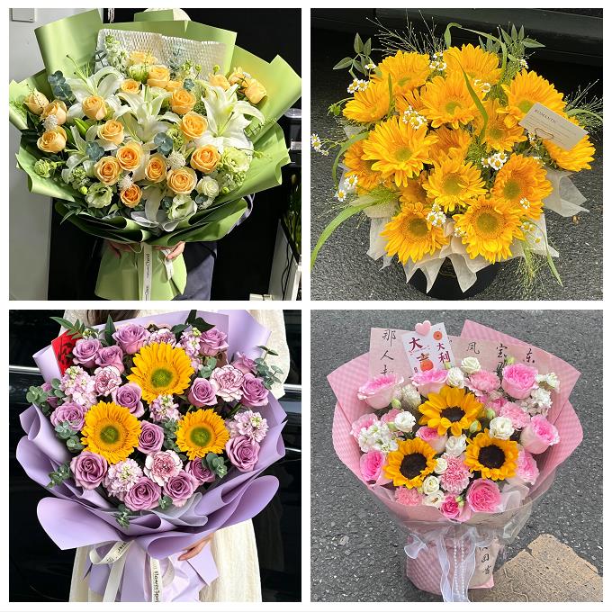 送徐州市鼓楼区云龙区贾汪区同城鲜花店父亲节向日葵花束男士生日