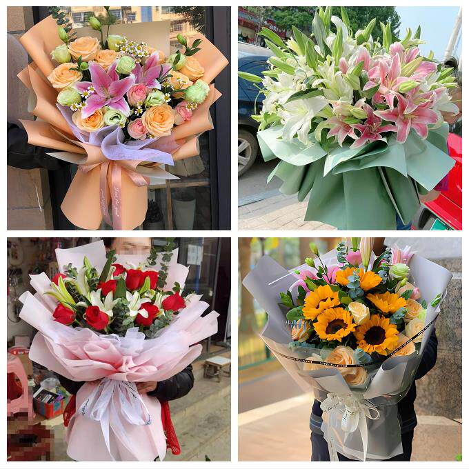 淄博市淄川张店博山区临淄区鲜花店同城配送老婆香水百合玫瑰花束