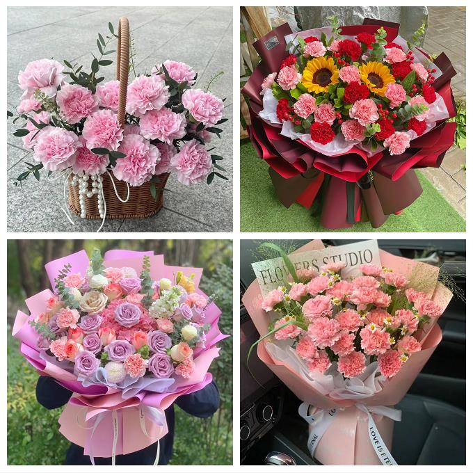 长春市南关宽城朝阳区二道区鲜花店同城配送康乃馨玫瑰教师节花束
