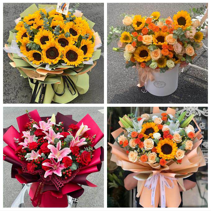 天津武清区大孟庄泗村店河西务同城鲜花店向日葵玫瑰混搭生日花束