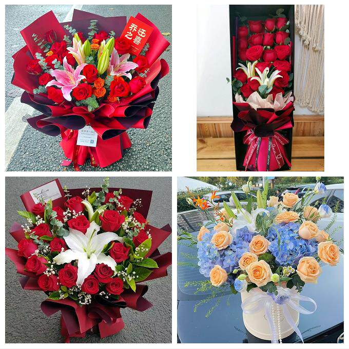山东滨州市无棣县博兴县邹平市鲜花店同城送玫瑰香水百合生日花束