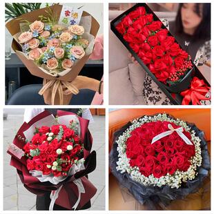 河北廊坊市安次区广阳区固安县同城鲜花店订33朵玫瑰送情人女朋友