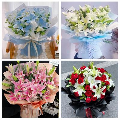 天津市武清区大良下伍旗南蔡村同城鲜花店女朋友生日玫瑰百合花束