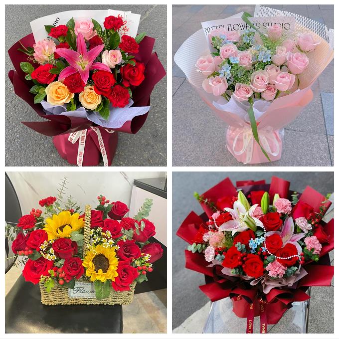 送宣城市宣州区郎溪县广德县鲜花店同城送女朋友玫瑰混搭生日花束