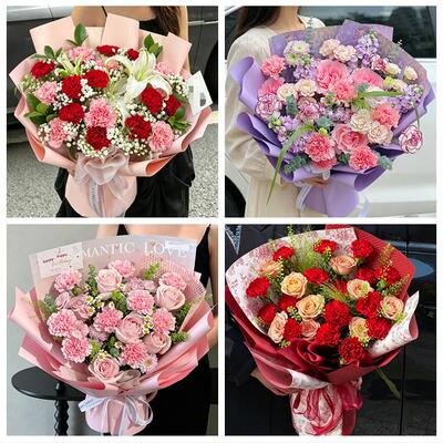 泉州市惠安安溪永春县德化县同城鲜花店送父母亲节康乃馨百合花束