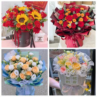 送张掖市临泽县高台县山丹县花店同城送男女友领导玫瑰混搭鲜花束