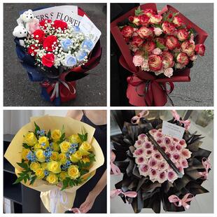 吉林昌邑龙潭船营丰满区永吉鲜花店卡布碎冰蓝紫玫瑰花束同城配送