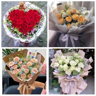 湖南怀化市靖州县通道县洪江市同城鲜花店订33朵玫瑰送情人女朋友