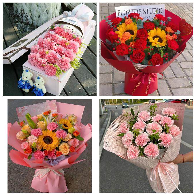 送徐州市鼓楼区云龙区贾汪区同城鲜花店38节送长辈女士康乃馨百合