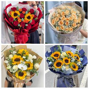 送上海市黄浦区五里桥打浦桥同城鲜花店父亲节向日葵花束男士生日