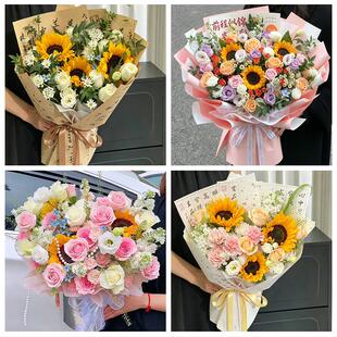 北京西城区什刹海大栅栏天桥同城鲜花店成人礼高考向日葵玫瑰花束