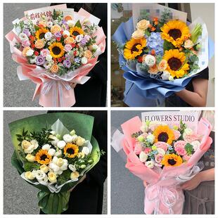 上海市浦东新区唐镇曹路金桥同城鲜花店成人礼高考向日葵玫瑰花束