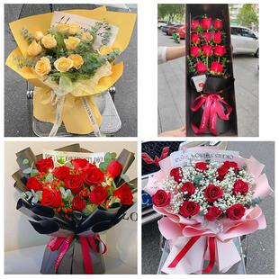 上海长宁区华阳路江苏路新华路同城鲜花店情人节玫瑰表白女友老婆