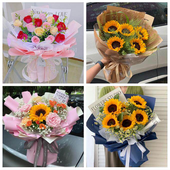 浙江杭州市上城区下城区江干区同城鲜花店向日葵玫瑰混搭生日花束