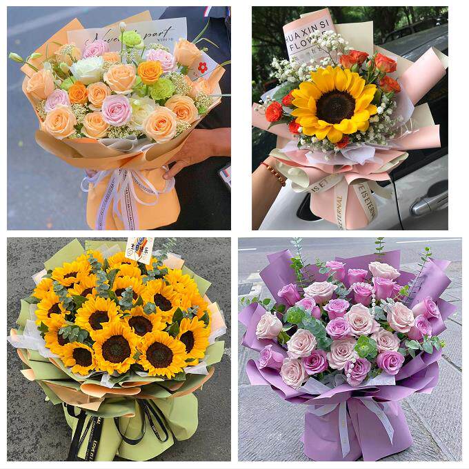 湖南湘潭市湘乡市韶山市易俗河同城鲜花店向日葵玫瑰混搭生日花束
