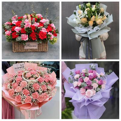 黔南州瓮安独山县平塘罗甸县同城鲜花店38节送长辈女士康乃馨百合