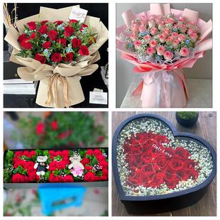 淮南市大通区田家庵谢家集区花店同城配送女友生日情人节玫瑰花束