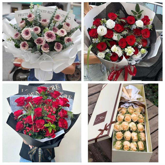 四川省内江市资中县隆昌市附近同城鲜花店送女友生日圣诞玫瑰花束