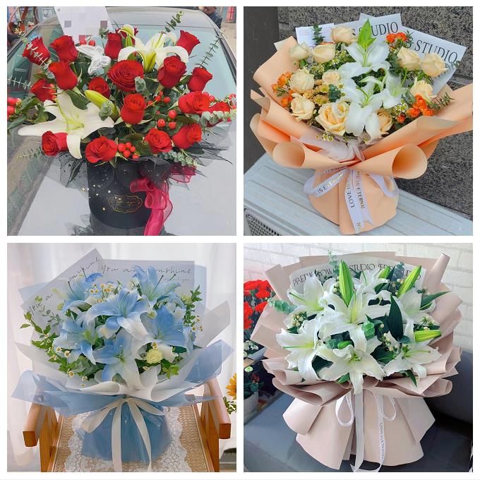 广东深圳市光明区凤凰玉塘马田同城鲜花店女朋友生日玫瑰百合花束