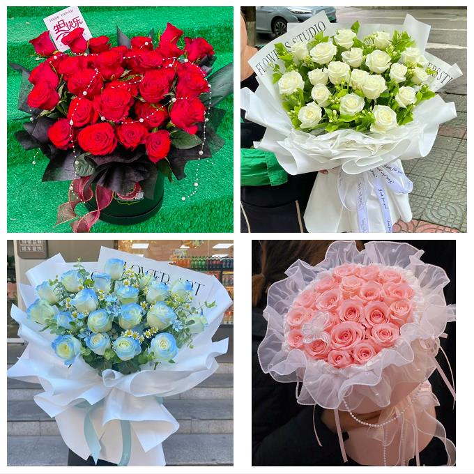 宁夏省吴忠市同心县青铜峡市同城鲜花店七夕表白订红玫瑰花束礼盒
