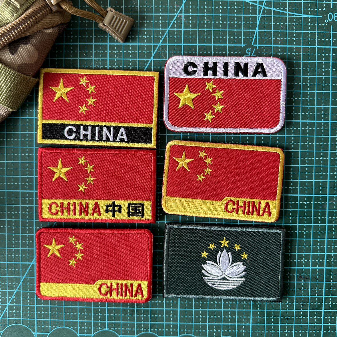 包邮刺绣爱国中国CHINA五星国旗士气章魔术贴背包贴战术背心贴