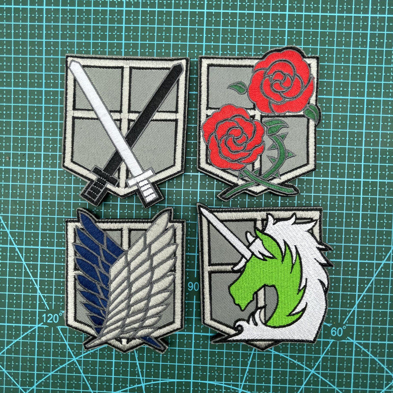 进击的巨人3d刺绣背包动漫魔术贴