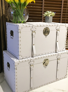 新款茶几木箱子有翻盖家用超大号衣物皮箱纯白色北欧式收纳整理箱